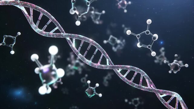 DNA Helix Molecular Structure Animation.