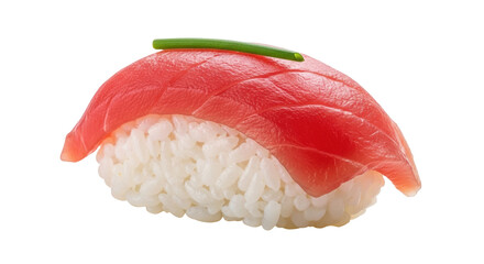 Delicious tuna nigiri sushi isolated PNG on transparent background, traditional Japanese cuisine with rice and fresh raw fish for restaurant menu © Sophia