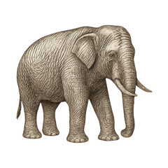Fototapeta premium PNG Detailed vintage elephant illustration.