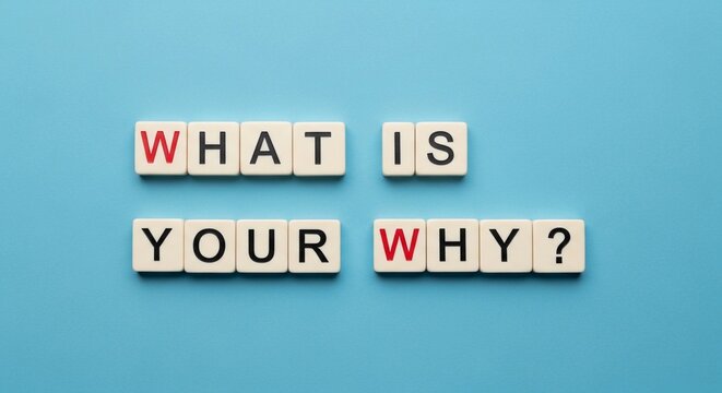 Inspirational tiles spelling out what is your why