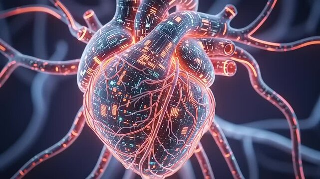 Human Heart Anatomy Digital Illustration.