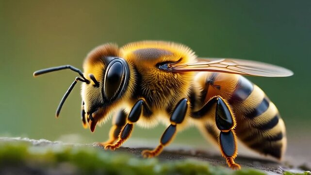 Closeup of a Honey Bee.