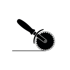 Pizza Cutter Wheel Rolling Silhouette Icon