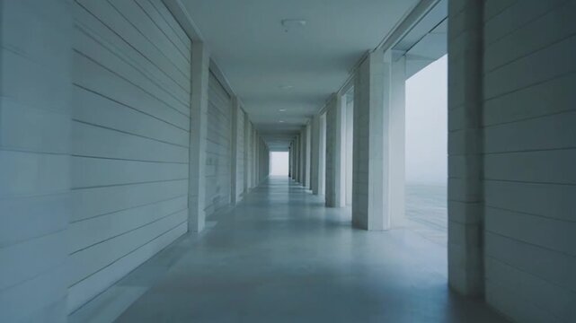 Modern Empty Corridor with Natural Light.