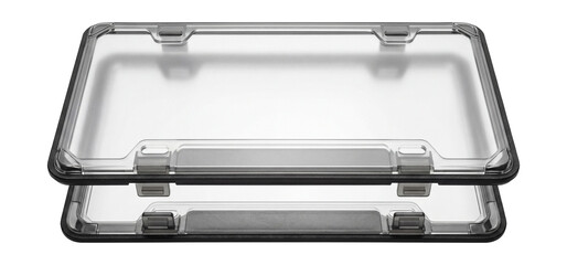 Plastic snap-on license plate covers.