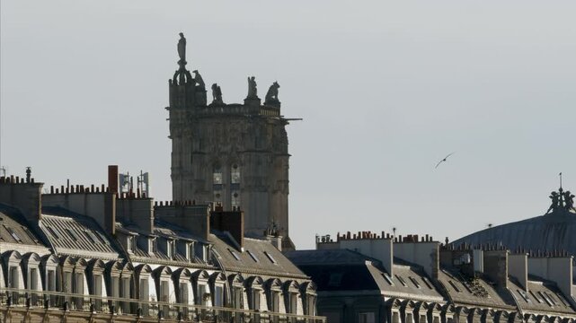 The top of Saint Jacques tower in Paris
