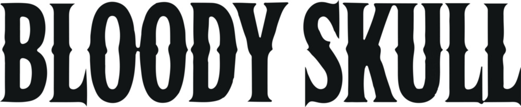 Distressed western bloody skull typographic text