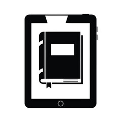 Digital tablet displaying a book illustration