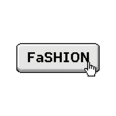 Pixelated Fashion Button with Cursor Clicking