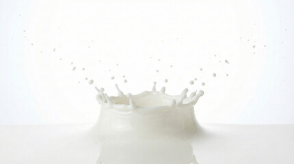 White milk crown splash background for product display.