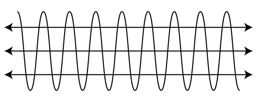 Sine wave oscillation graph for waveform, electronics and scientific concept vector illustration