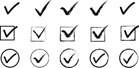 Checkmarks and checked boxes in various formats © MstSajeda