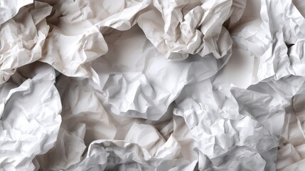 Obraz premium Minimal crumpled paper texture in soft gray tones abstract background digital art seamless design viewpoint from above conceptual aesthetics