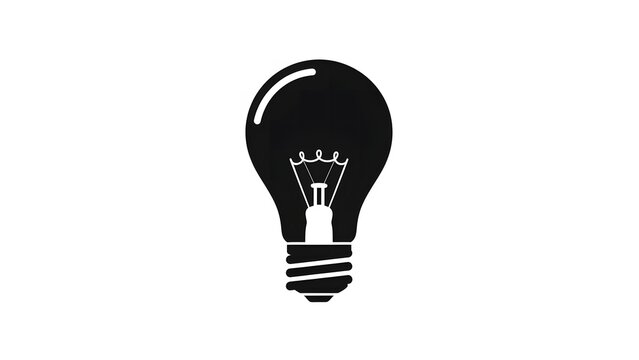 Classic Black Light Bulb Icon for Idea, Innovation and Electricity Concept