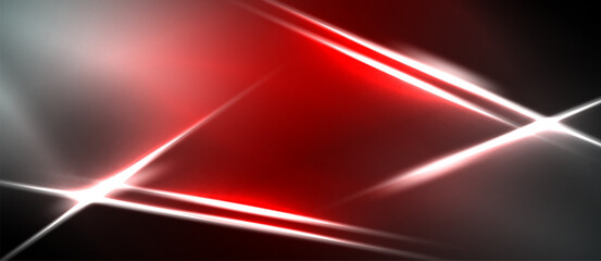 Abstract red design features bright lines, gradients, dark background. Modern, dynamic composition creates visual impact.