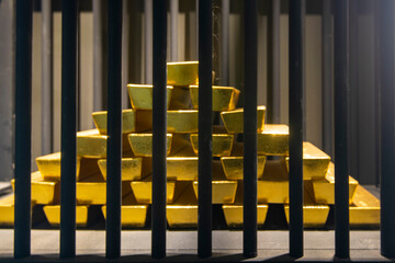 Obraz premium Gold Bars in a Vault