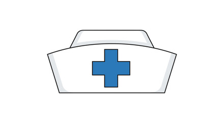 Fototapeta premium Medical Nurse Cap with Blue Cross Icon