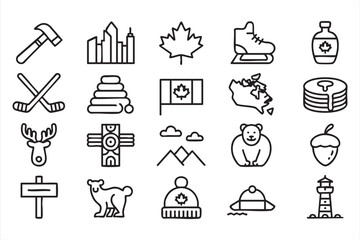 Fototapeta premium Maple Leaf Country Symbol Set for Tourism Design