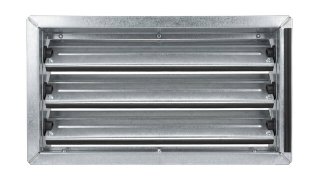 Galvanized steel backdraft damper.