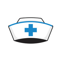 Fototapeta premium Medical Nurse Hat with Blue Cross Symbol