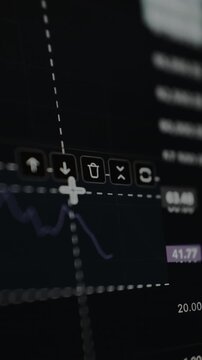Trader vies the technical analysis and price charts on a trading platform