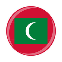 Maldives national round circle flag emblem official icon