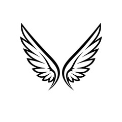 Fototapeta premium Simple Black Wing Silhouette Logo Design