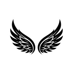 Obraz premium Majestic Black Silhouette of Spread Eagle Wings