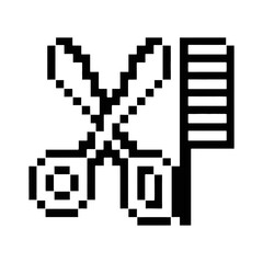 Obraz premium PNG Pixelated scissors comb icon