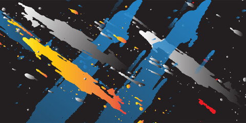 Abstract sporty background with exclusive colors. Abstract racing graphic design, vector design for vehicle wrap, t-shirt, jersey, gamer, esport, racing car, rally, and adventure ready to print. © Nurus