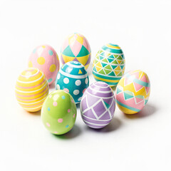 Naklejka premium 3d easter eggs on white background