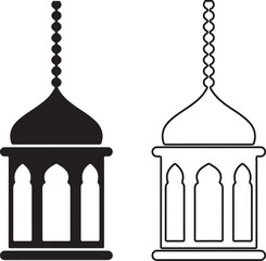 Ramadan Lantern Vector Collection &ndash; Arabic Lamps, Crescent Moon, and Islamic Festival Decoration Illustrations