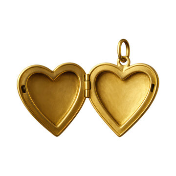 PNG Golden heart-shaped open locket