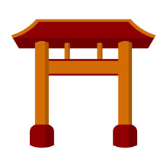 Traditional Chinese Gate Illustration