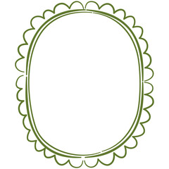Elegant green oval frame for decorative use