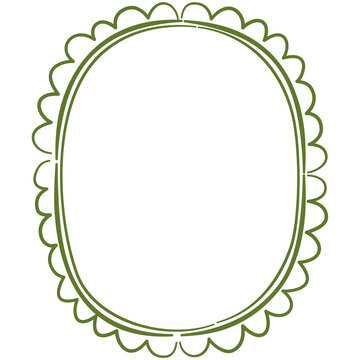 Elegant green oval frame for decorative use