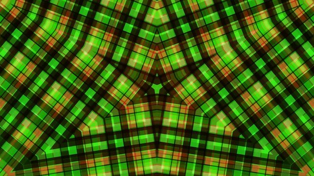 Green and orange plaid pattern.