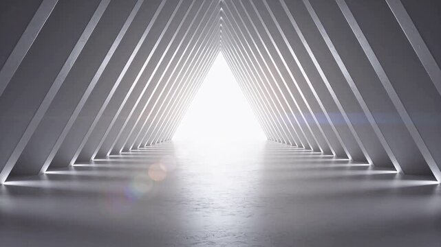 Abstract geometric tunnel with light