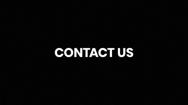 Contact Us Liquid Glitch Text Animation 4K for Business Communication, Customer Support, and Website Call To Action