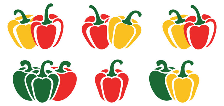Bell Pepper Logo vector illustration isolated on white background
