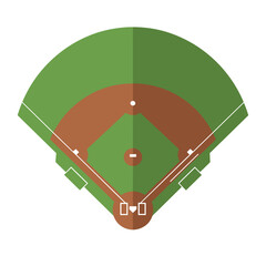 Top down view of a professional baseball diamond