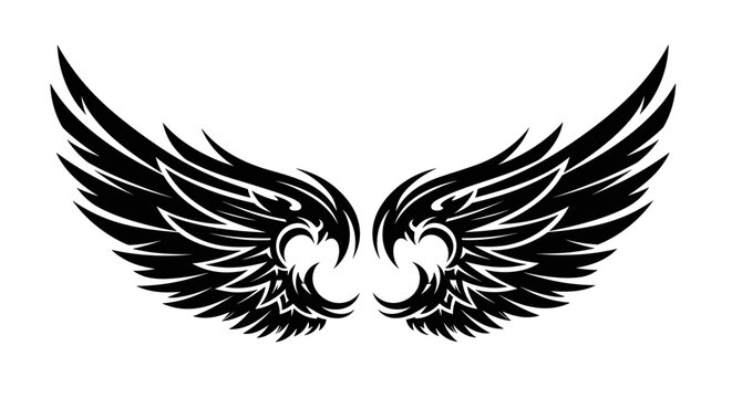 Small spread wing icons for tattoo and emblem design