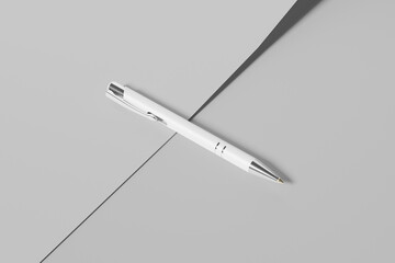 White pen isolated on grey background.