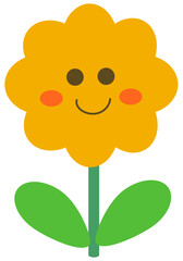 yellow flower with green leaves