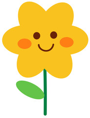 yellow flower on white background