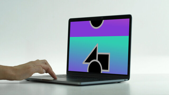 Laptop 8 Scroll Down Double &ndash; Editable Laptop Display Mockup Templates, Modern Screens, Digital Device Presentations for Web, UI, App, Branding and Product Showcase