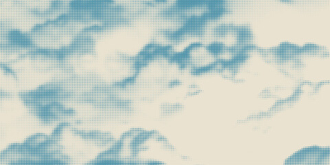 Fototapeta premium retro sky pattern on old paper background. raster vintage clouds