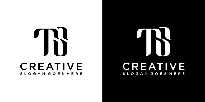 TS or ST initial letter logo design vector