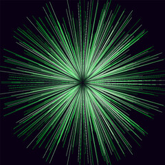 Fototapeta premium Multicolor Radial Starburst Vibrant Geometric Burst on Black Background