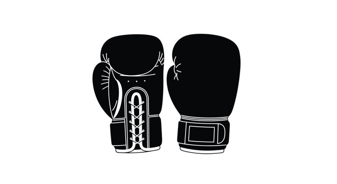 A pair of black boxing gloves isolated on a white background